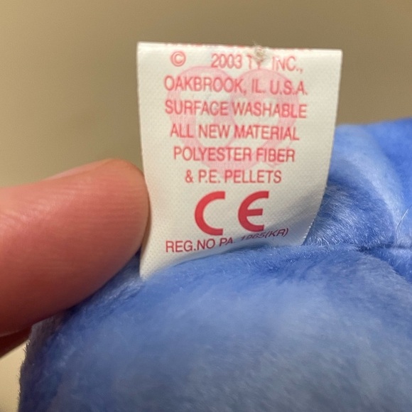 Ty Beanie Baby Peace Bear Blue - Picture 7 of 7